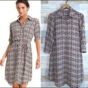 Cabi Geometric Print Colony Club Shirt Dress